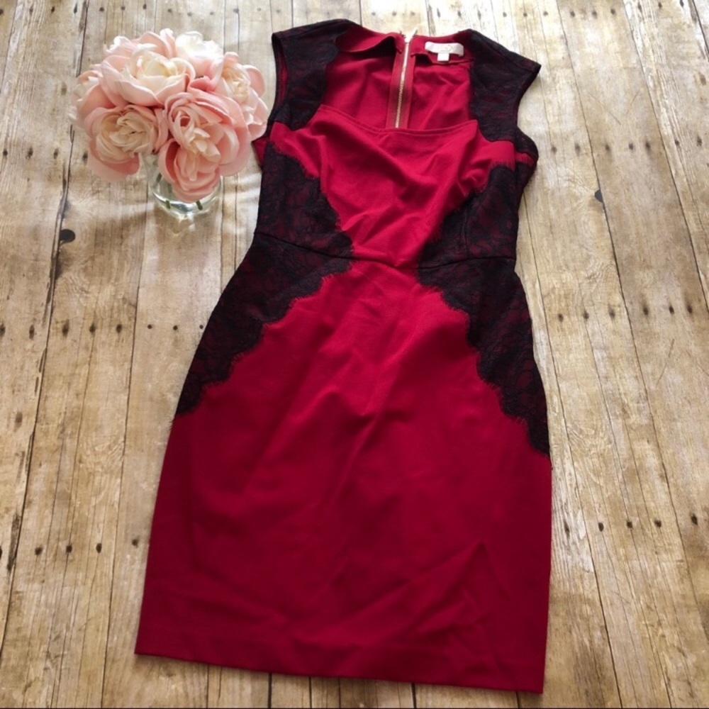ERIN Shelby Lace Trim Sheath Dress- Size 4
